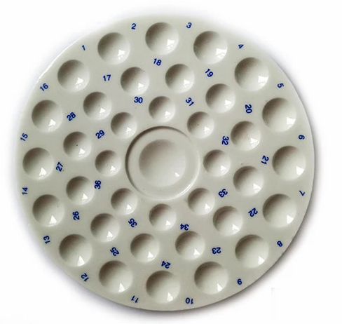 round-shape-ceramic-mixing-slab-35-wells-type-for-dental-laboratory