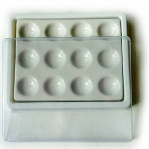 Plastic Bottom & Cover Dental Lab Supplies 12 Slots Ceramic Mixing Plate